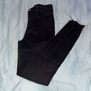 Zara High Rise Ripped Jean